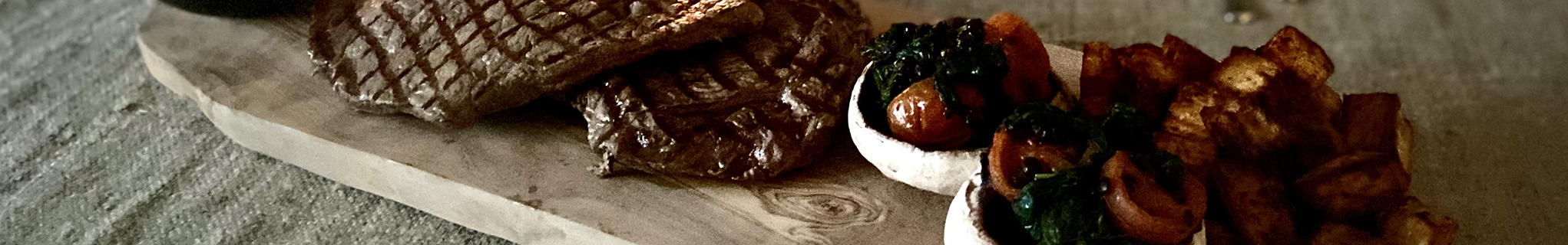 the perfect AGA steak served with potatoes 