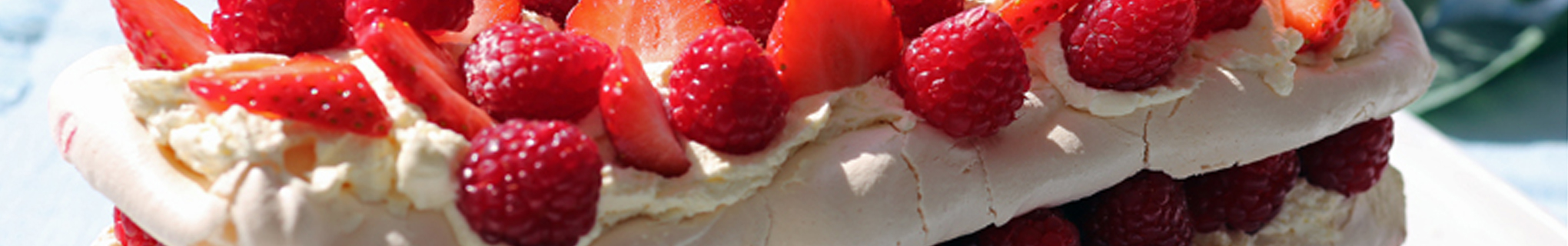 Layered pavlova with summer fruits
