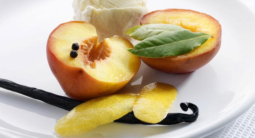 Poached peaches