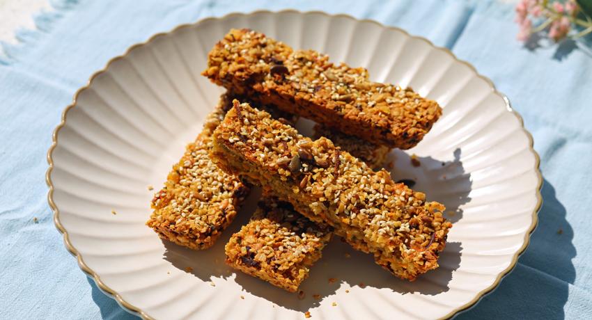Savoury seeded flapjacks
