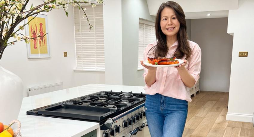 Grilled prawn stuffed peppers-recipe from Thuy Pham