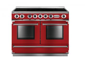 Falcon Continental 1092 Induction in Cherry Red with Brushed Nickel trim