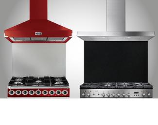 Falcon and Mercury cookers with splashbacks
