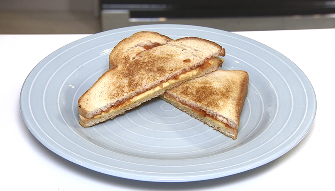 toast sandwiched on the AGA cooker 
