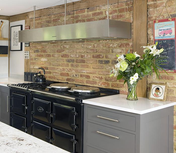AGA cooker in Black with integrated module 