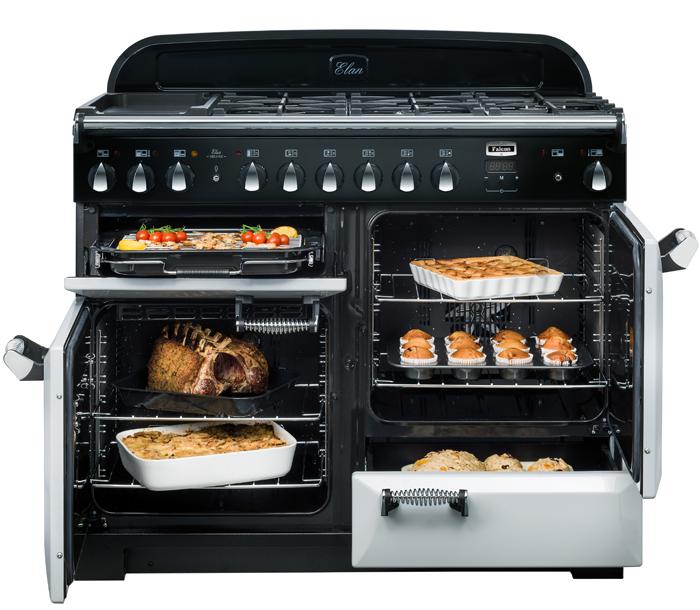 Falcon Elan Deluxe 110 Induction with open ovens with food