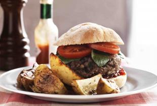 Homemade Burgers with Chunky Wedges